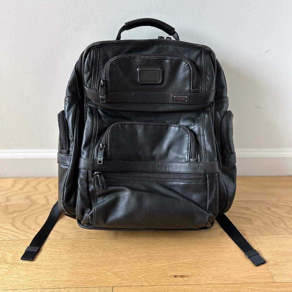 Tumi T-Pass Alpha 2 Brief Pack (Black Leather)